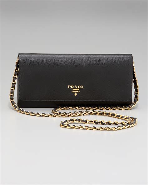 prada saffiano wallet on chain crossbody|prada bifold wallets for women.